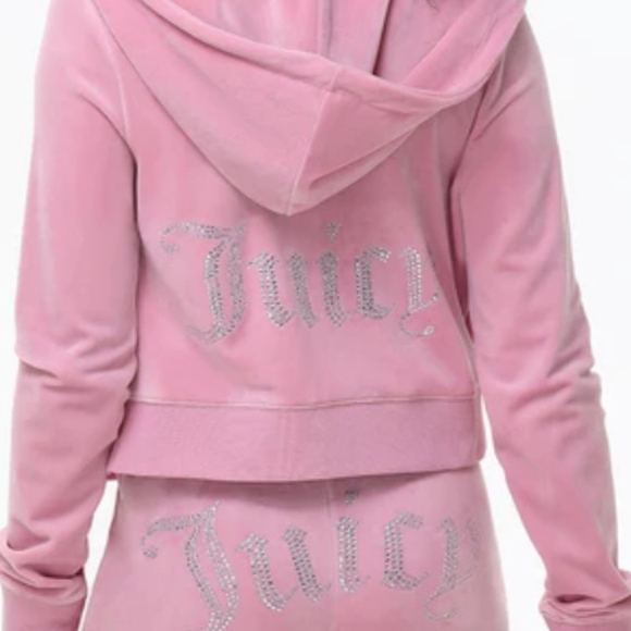 Juicy Couture Y2K Rose Pink Iconic Velour Hoodie - Picture 11 of 11